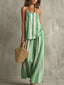 Product detail photo of Striped Strap Wide Leg Pants Set, Two Piece Set, everyday style, striped strap wide leg pants set