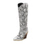 Patchwork leather knee-high boot product image