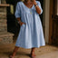 Full Size V-Neck 3/4 Sleeve Midi Dress Plus Size — primary view