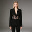 Lace Trim Fitted Blazer for Women, shown in a clear product image