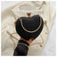 Heart Shape Metal Clutch Bag with Chain Strap, close-up product view