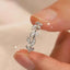 Nature-inspired leaf ring in silver-plated alloy — primary view