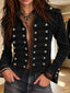 Double-breasted cropped military jacket for women, image 10