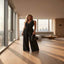 Sleeveless tie waist wide leg jumpsuit — primary view