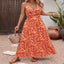 Printed V-neck sleeveless smocked maxi dress — primary view
