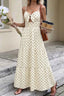 Polka dot tie-front cutout maxi dress — additional view 2