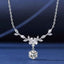 1ct cubic zirconia leaf and flower necklace in silver-plated alloy — primary view
