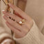 Cutout ring in 18K gold-plated stainless steel — primary view