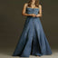 Blue Denim Suspender Maxi Dress, shown in a clear product image