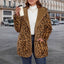 Women's Hooded Loose Fit Thick Leopard Print Jacket, shown in a clear product image