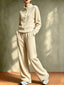 Apricot women's waffle knit cardigan and pants set