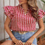 Gingham ruffle blouse — primary view