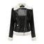 Faux leather coat with fur-effect collar for women, image 7
