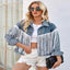 Tassel button-up denim jacket — primary view