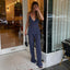 Women’s V-Neck Strap Top & Wide-Leg Pants Set, shown in a clear product image
