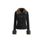 Black leopard print knit cardigan for women