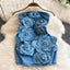 Floral applique denim dress — primary view