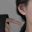Moonstone stud earrings in silver-plated alloy — additional view 2