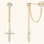 Cubic zirconia cross earrings in silver-plated alloy — primary view