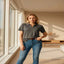 Johnny collar short sleeve top — primary view