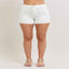 Plus size high-waisted slim shorts — primary view