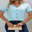 Eyelet lace short sleeve blouse — primary view