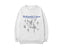 Women's Brushed Letter Print Hoodie-Splashis, White and Gray Thin