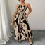 Abstract print halter neck maxi dress — primary view