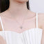 Silver antler pendant necklace with cubic zirconia