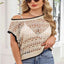 Round neck crochet knit cover-up — primary view
