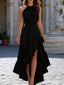 Model wearing the Ruffled High-Low Sleeveless Maxi Dress