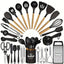 Kitchen tool set shown in use cooking