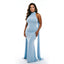 Halter-neck fishtail evening gown with cape — additional view 6