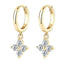 Cubic zirconia hoop drop earrings 0.8 carat in silver-plated alloy — primary view