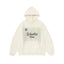 Apricot letter print pullover hoodie for women