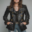 Vintage black biker jacket for women