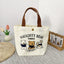 Canvas storage bag shown in dorm room setting