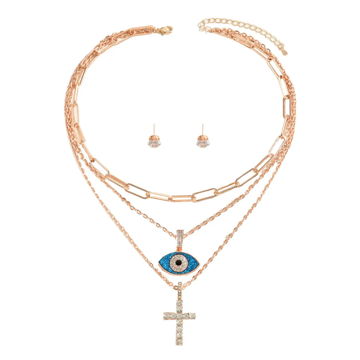 Women's jewelry collection featuring a gold-tone layered pendant necklace