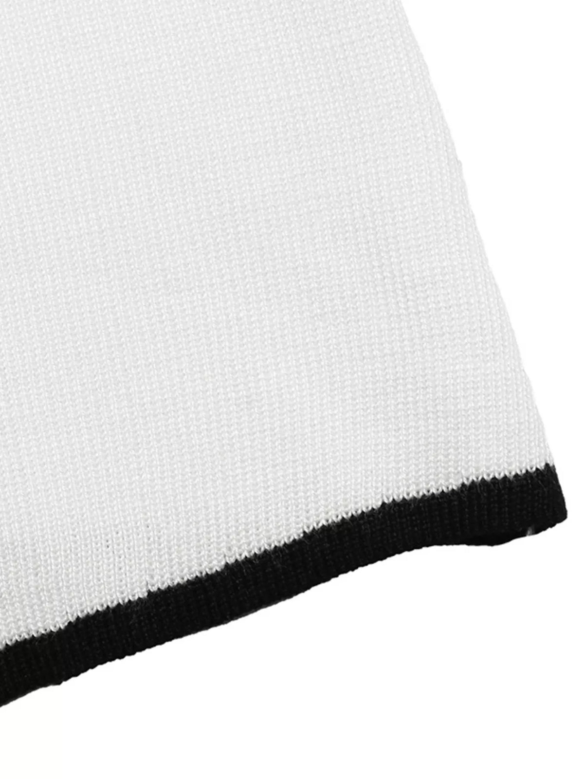 Contrast Trim Button Decor Knit Top, product view 8