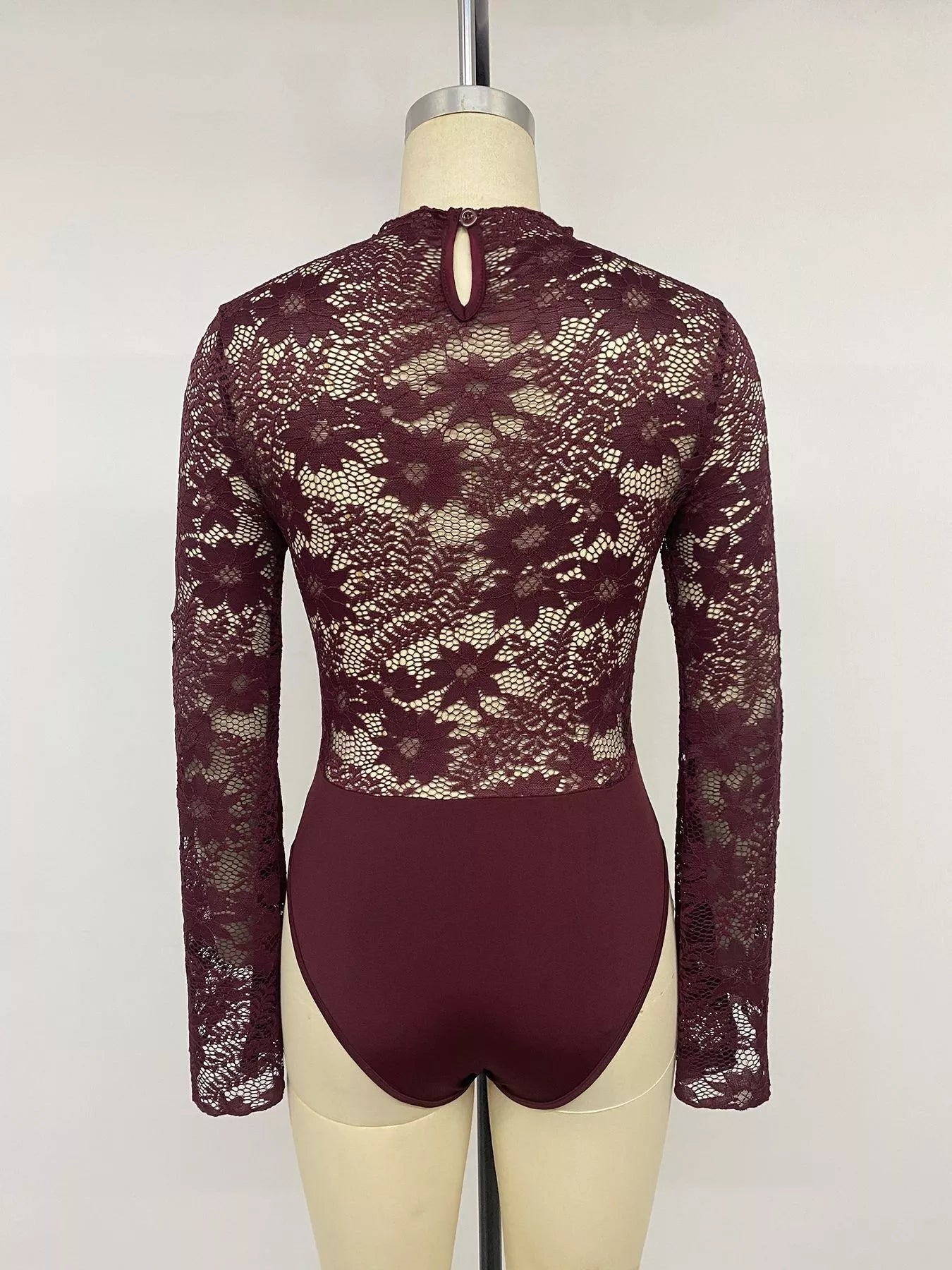 Lace cut-out flare sleeve bodysuit — additional view 10
