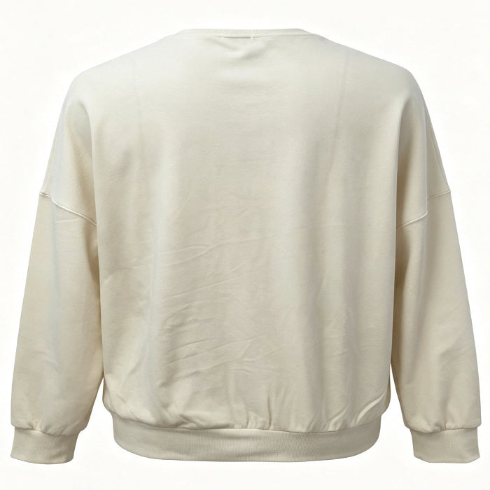 Women's Drop Shoulder Sweatshirt - Round Neck Loose Fit, Plus Size additional product view