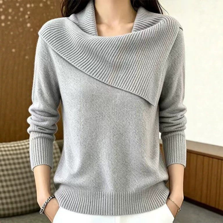 Women's Relaxed-Fit Casual Lapel Sweater additional product view