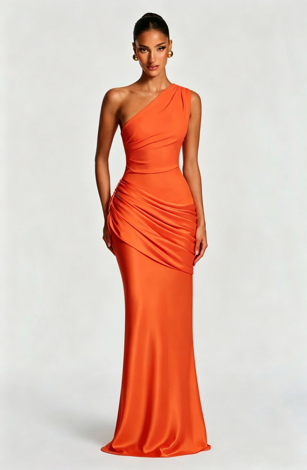 One-Shoulder Satin Mermaid Dress