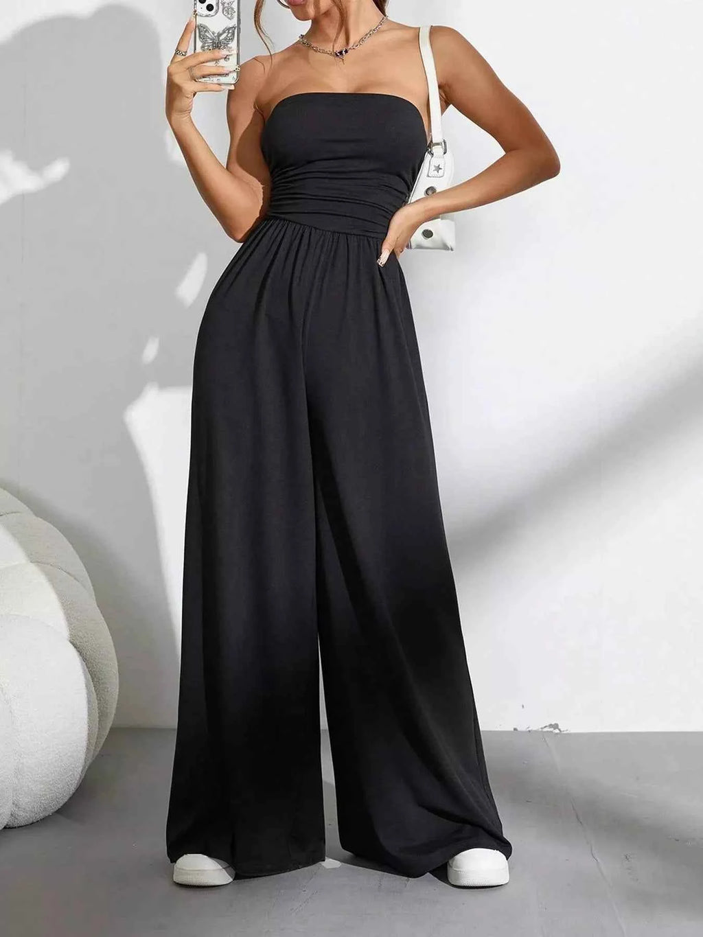 Strapless wide leg jumpsuit — additional view 5