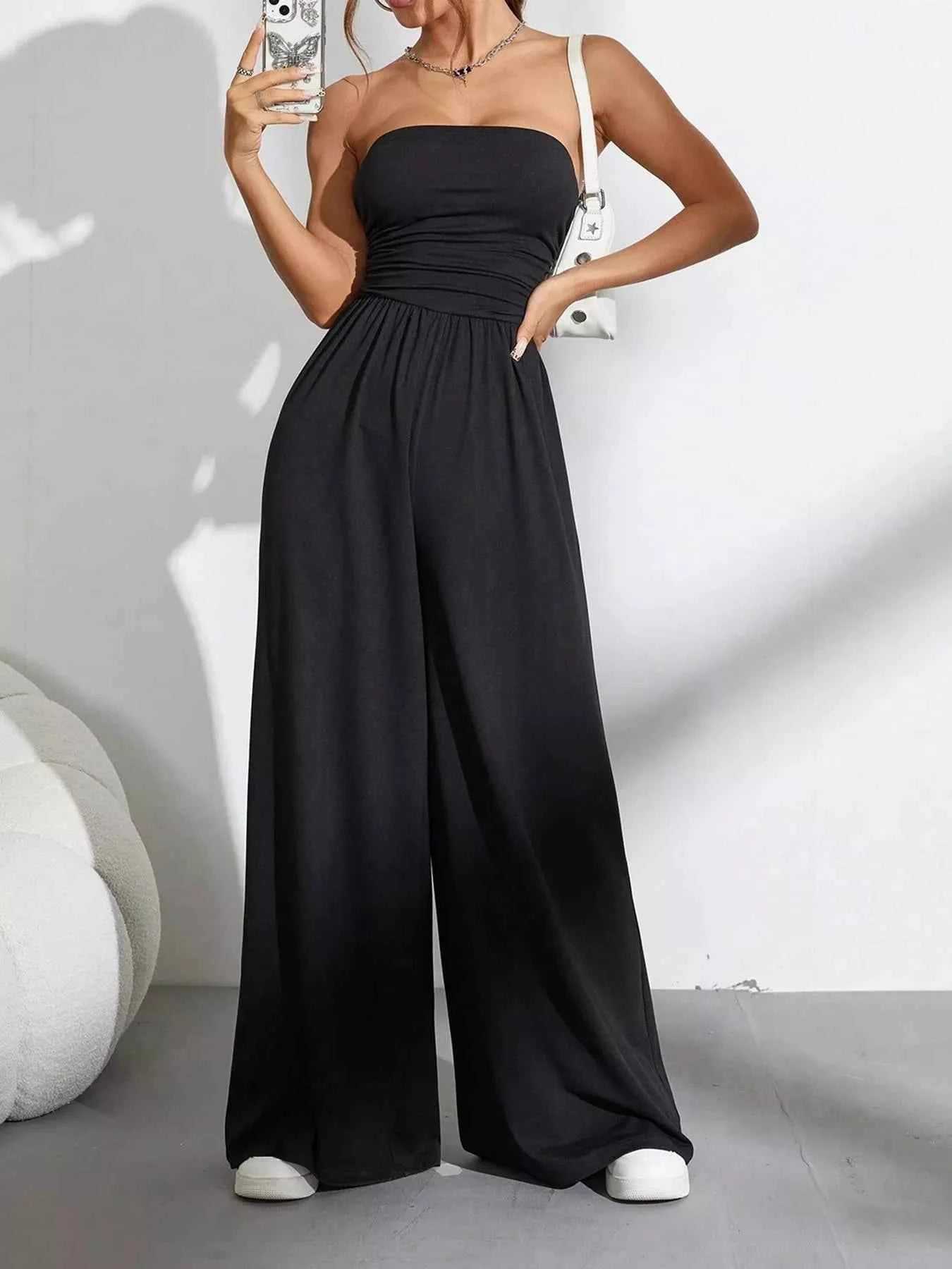 Strapless wide leg jumpsuit — additional view 5