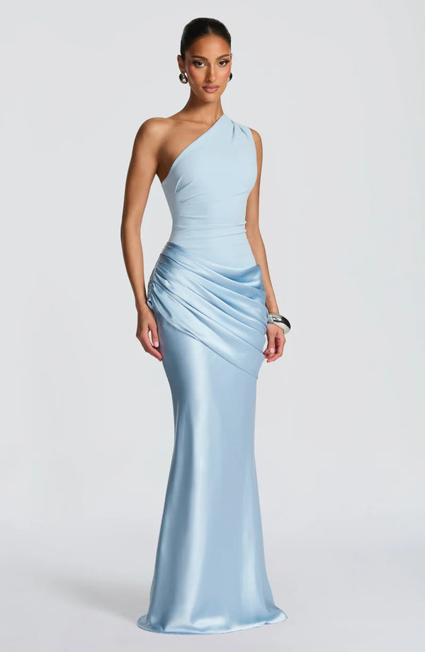 One-Shoulder Satin Mermaid Dress