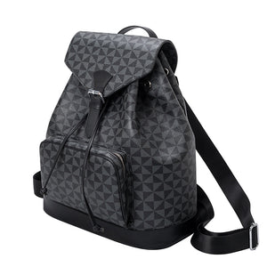 Black drawstring large PVC backpack