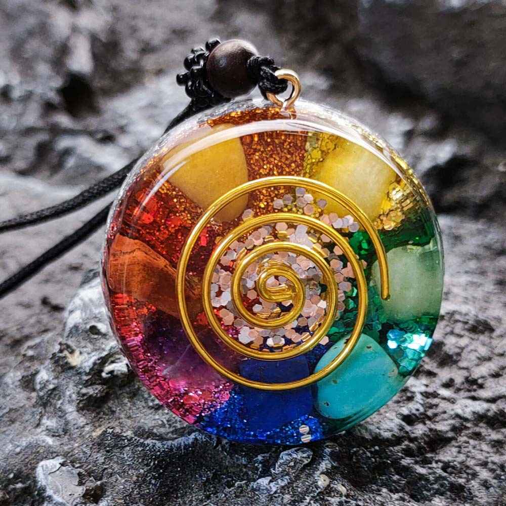 7 chakra orgone pendant necklace — additional view 3