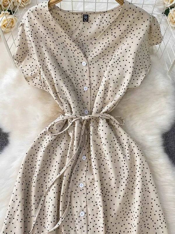Vintage-Inspired Polka Dot Dress-Casual Dresses-Splashis-Splashis