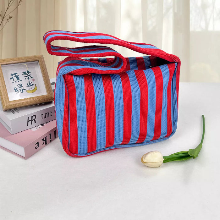 Striped knit shoulder bag — primary view